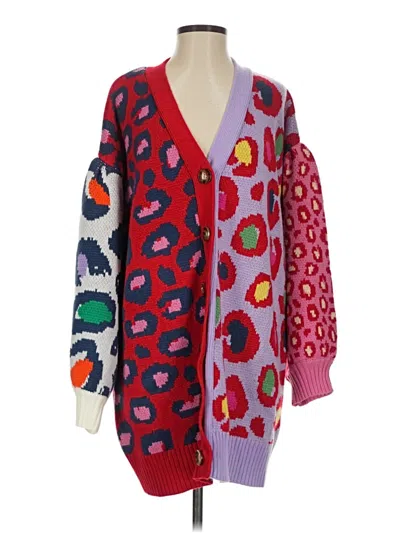 Pre-owned Farm Rio Cardigan Sweater In Red
