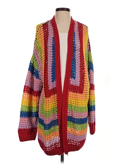Pre-owned Farm Rio Cardigan Sweater In Red