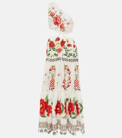 Farm Rio One Shoulder Maxi Dress In Off-white