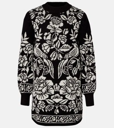 Farm Rio Cashew And Birds Minidress In Black