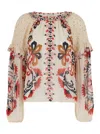 Farm Rio Cashew Mandala Blouse In Mandala Cream