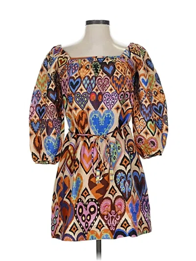 Pre-owned Farm Rio Casual Dress In Brown