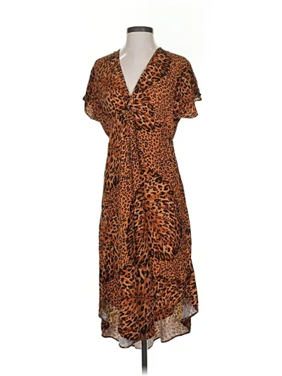 Pre-owned Farm Rio Casual Dress In Brown
