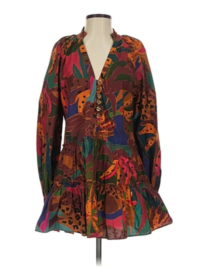 Pre-owned Farm Rio Casual Dress In Brown