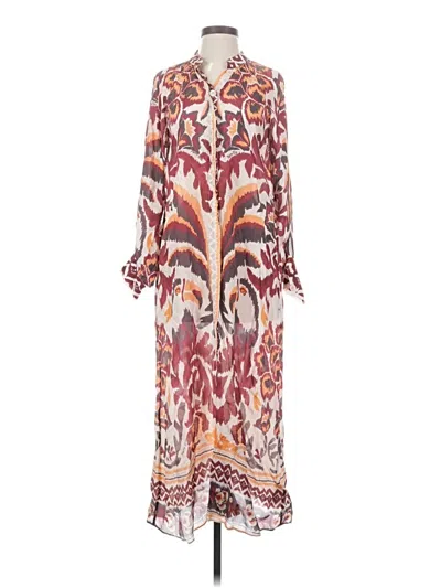 Pre-owned Farm Rio Casual Dress In Burgundy