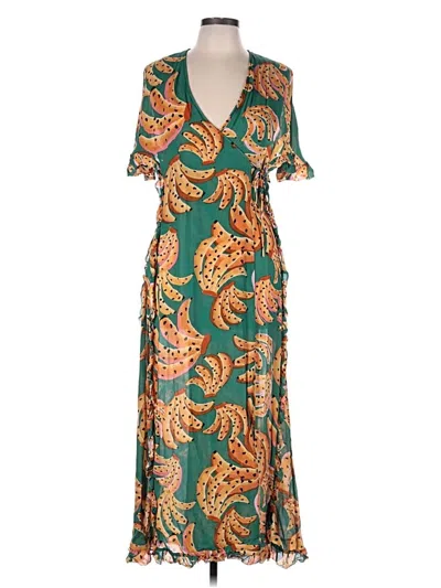 Pre-owned Farm Rio Casual Dress In Green