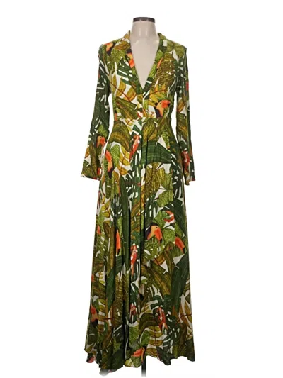 Pre-owned Farm Rio Casual Dress In Green