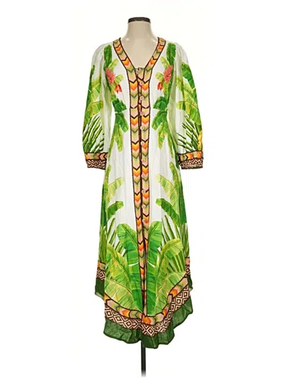 Pre-owned Farm Rio Casual Dress In Green