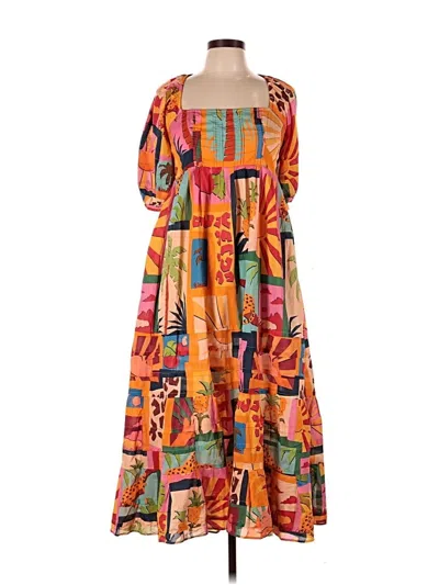 Pre-owned Farm Rio Casual Dress In Orange