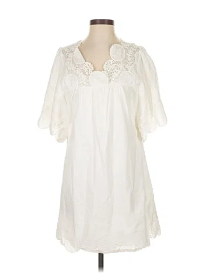 Pre-owned Farm Rio Casual Dress In White
