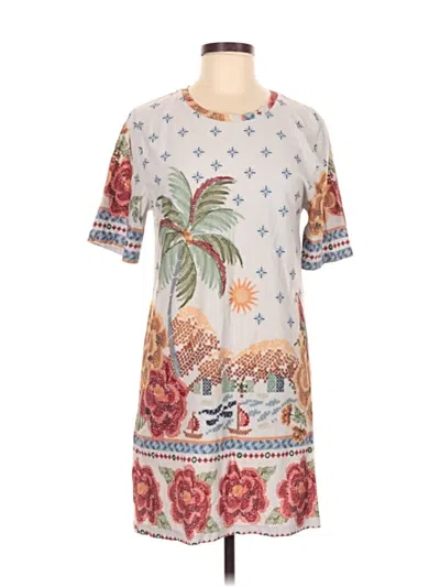 Pre-owned Farm Rio Casual Dress In White