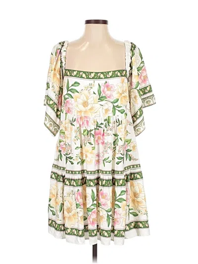 Pre-owned Farm Rio Casual Dress In White