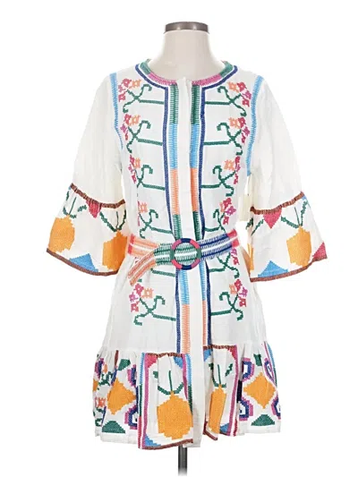 Pre-owned Farm Rio Casual Dress In White