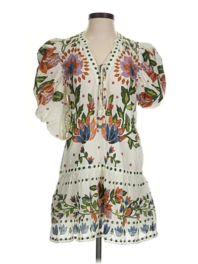 Pre-owned Farm Rio Casual Dress In White