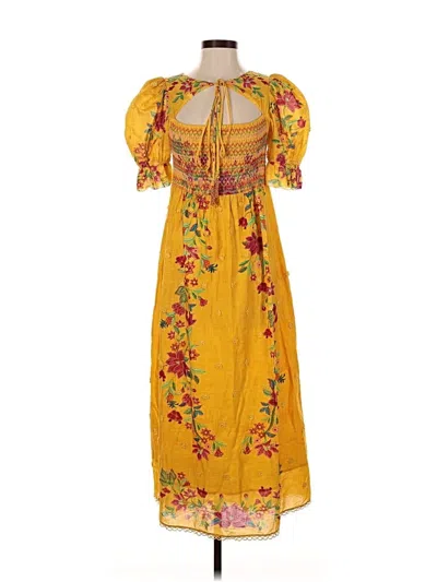 Pre-owned Farm Rio Casual Dress In Yellow