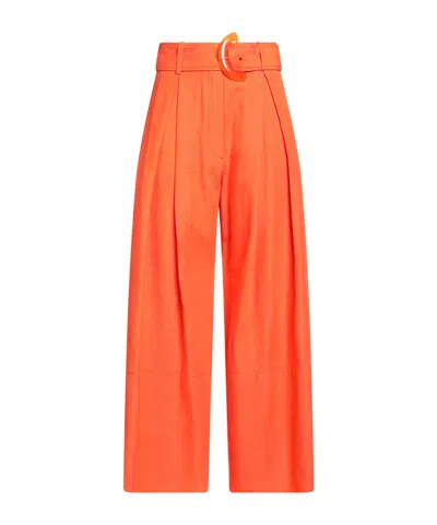 Farm Rio Casual Pants With Belt Loops In Orange