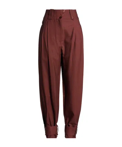 Farm Rio Casual Pants With Belt Loops In Red