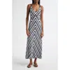 Farm Rio Chevron Stripe Sweater Dress In Black And White