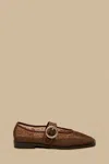 Farm Rio Chicory Coffee Square Toe Ballerina Flats Chicory Coffee