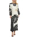 Farm Rio Palermo Floral Cut Out Maxi Dress In White