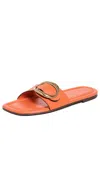 Farm Rio Citrus Organic Buckle Flat Sandals Citrus In Citrus