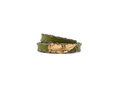 Farm Rio Classic Leather Belt Women's Belts Militar Green: One Size