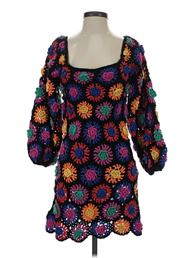 Pre-owned Farm Rio Cocktail Dress In Black