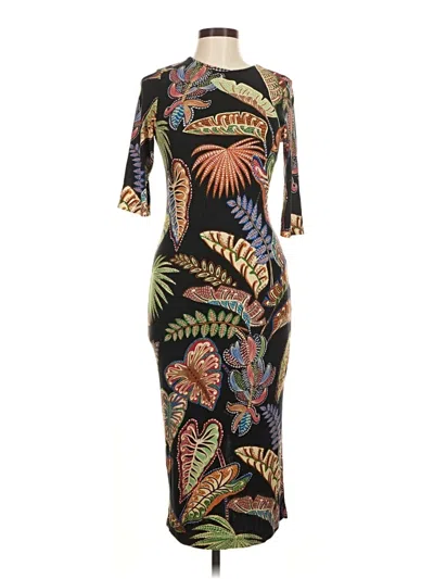 Pre-owned Farm Rio Cocktail Dress In Black