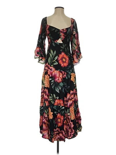 Pre-owned Farm Rio Cocktail Dress In Black