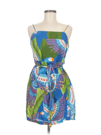 Pre-owned Farm Rio Cocktail Dress In Blue