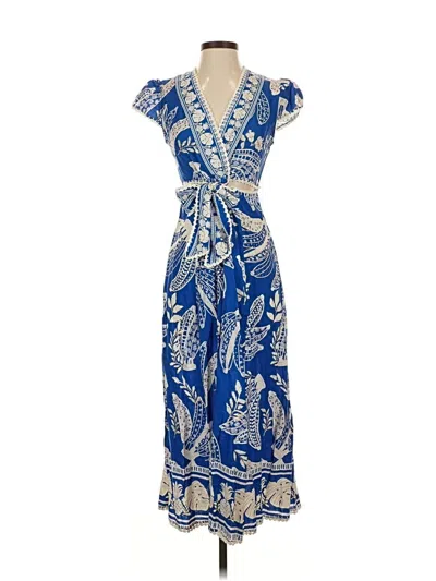 Pre-owned Farm Rio Cocktail Dress In Blue