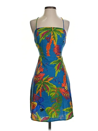 Pre-owned Farm Rio Cocktail Dress In Blue