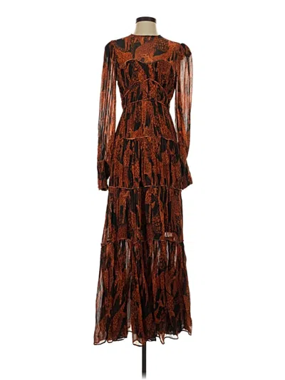Pre-owned Farm Rio Cocktail Dress In Brown