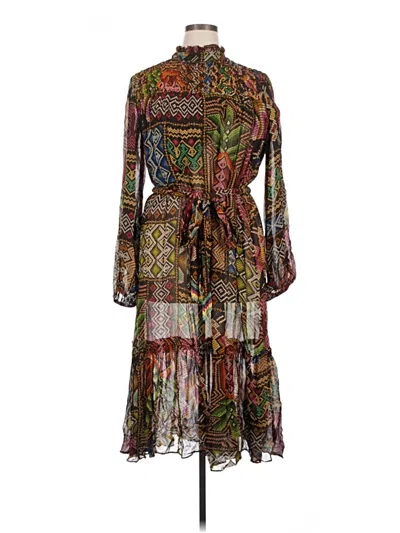 Pre-owned Farm Rio Cocktail Dress In Brown