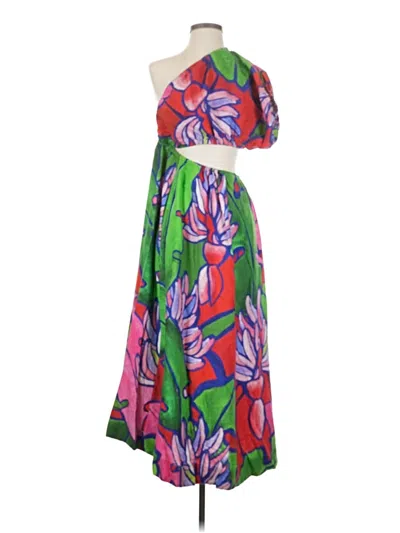 Pre-owned Farm Rio Cocktail Dress In Green