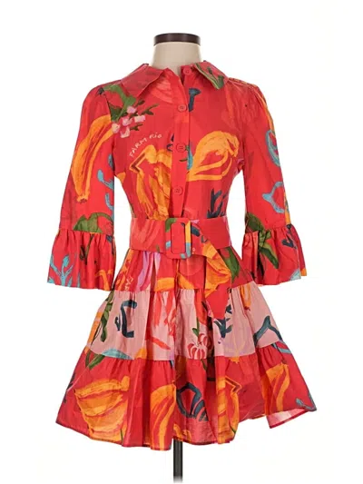 Pre-owned Farm Rio Cocktail Dress In Orange