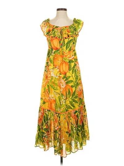 Pre-owned Farm Rio Cocktail Dress In Orange