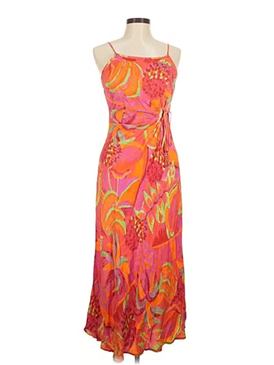 Pre-owned Farm Rio Cocktail Dress In Orange