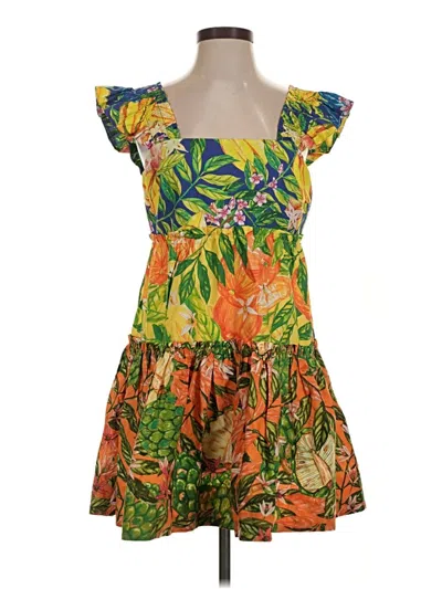 Pre-owned Farm Rio Cocktail Dress In Orange