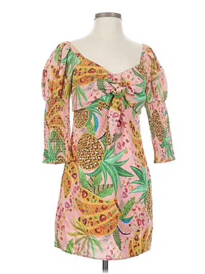 Pre-owned Farm Rio Cocktail Dress In Pink