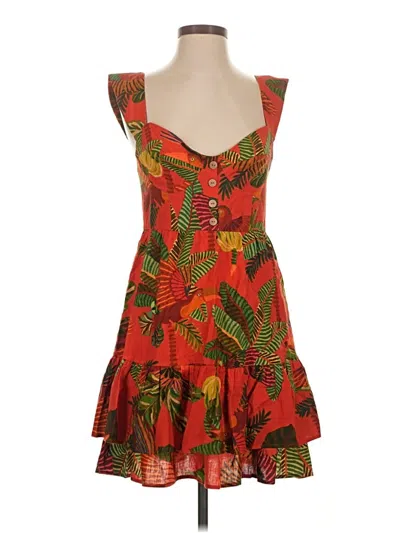 Pre-owned Farm Rio Cocktail Dress In Red