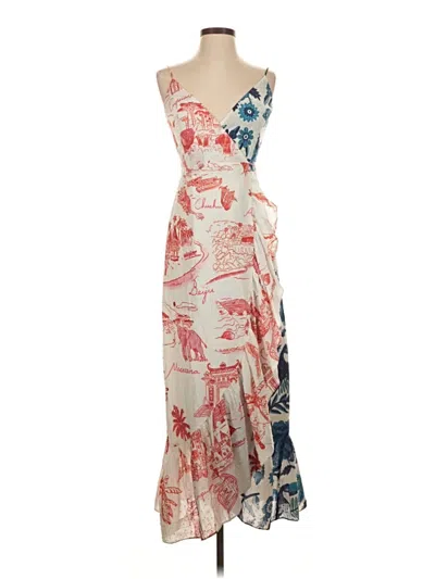 Pre-owned Farm Rio Cocktail Dress In White