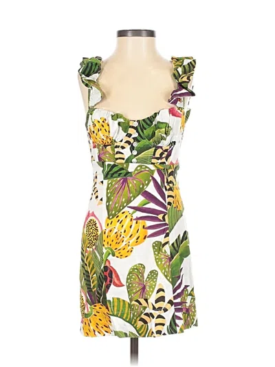 Pre-owned Farm Rio Cocktail Dress In White