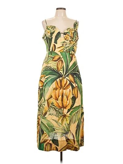 Pre-owned Farm Rio Cocktail Dress In Yellow