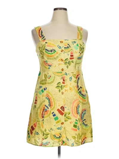 Pre-owned Farm Rio Cocktail Dress In Yellow