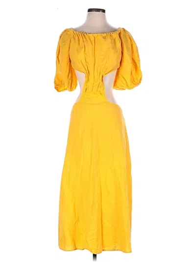 Pre-owned Farm Rio Cocktail Dress In Yellow