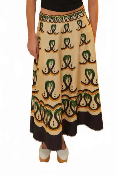 Farm Rio Coconut Tree Flow Skirt In Multicolor In Neutral