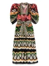 Farm Rio Womens Coconut Tree Flow Ruffled Cotton-poplin Maxi Dress In Red