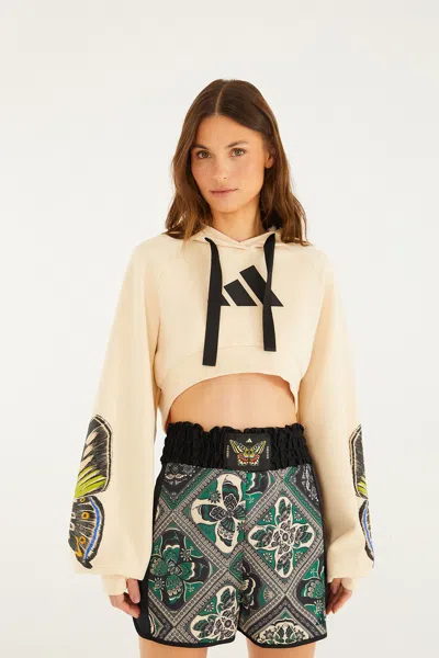 Farm Rio Colorfly Adidas Off-white Hoodie In Multi