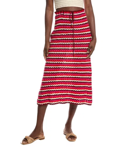 Farm Rio Colorful Stripes Crochet Skirt In Multi